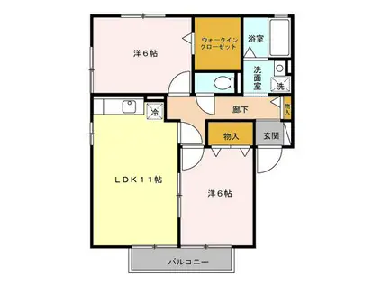 ルミネ・いわき(2LDK/2階)の間取り写真