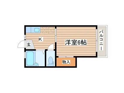 ハイツサンフラワー(1K/1階)の間取り写真