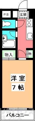 ジョイフル第3今市(1K/8階)の間取り写真