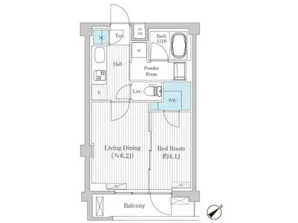 さくらクレール代々木公園(1LDK/5階)の間取り写真