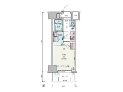 リヴシティ武蔵浦和(1K/10階)の間取り写真