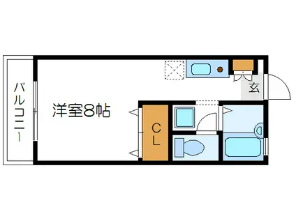 鎌倉ハイツ(ワンルーム/1階)の間取り写真