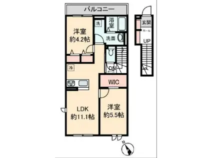  ORCHID B棟(2LDK/2階)の間取り写真