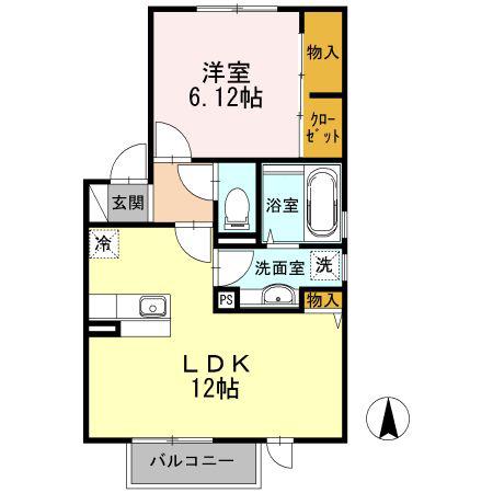 ヴェルドミール(1LDK/2階)の間取り写真