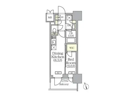 プライムガーデン銀座八丁堀(1DK/4階)の間取り写真