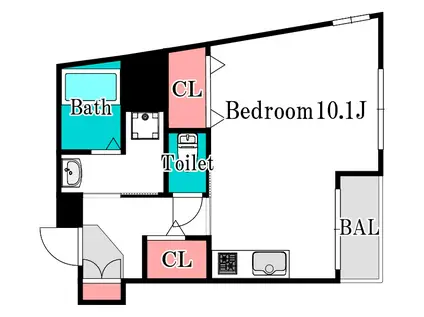 くすの木ビル(ワンルーム/4階)の間取り写真