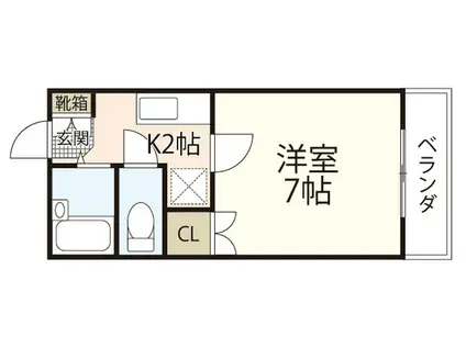 レジデンス上安(1K/3階)の間取り写真