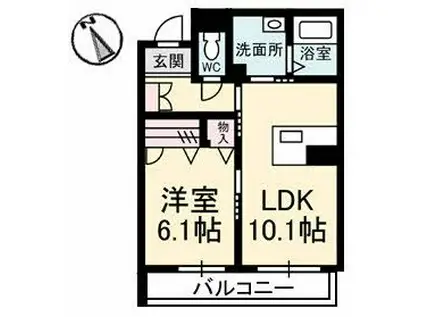 スターフィールドIII(1LDK/3階)の間取り写真