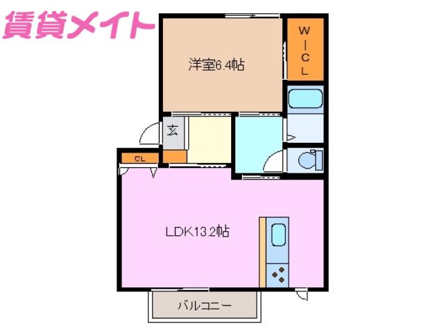 MAST TOWN神戸50 N棟(1LDK/2階)の間取り写真