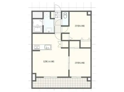 パディーフィールド21(2LDK/2階)の間取り写真