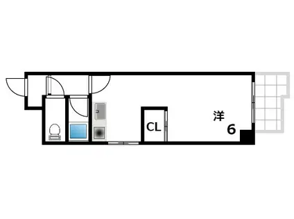 石屋川ロイヤルハイツ(ワンルーム/5階)の間取り写真