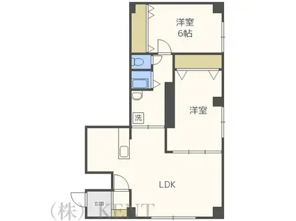 シャトレ美香保公園III(2LDK/1階)の間取り写真