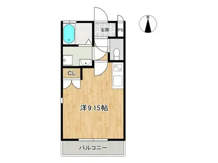 BRIDGE山科安朱(ワンルーム/3階)の間取り写真