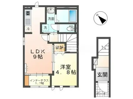 スイート(1LDK/2階)の間取り写真