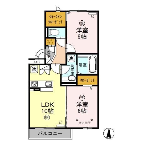 ロイジェントパークス レイクタウン III O(2LDK/1階)の間取り写真
