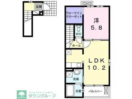 エミネンス川中島(1LDK/2階)の間取り写真