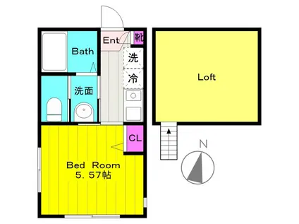 CASA MOMA(1K/1階)の間取り写真