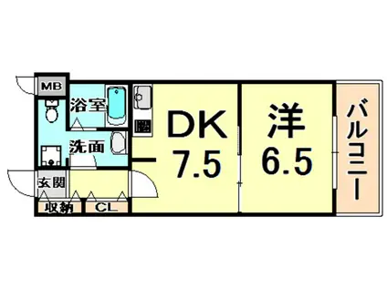 立花アネックス(1DK/5階)の間取り写真