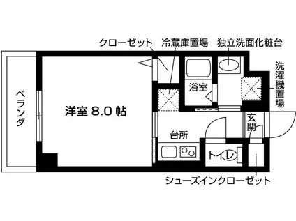 WISTERIA京都深草(1K/3階)の間取り写真