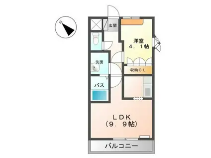 ラフール(1LDK/2階)の間取り写真