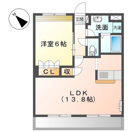 ルミナスガーデン(1LDK/1階)の間取り写真