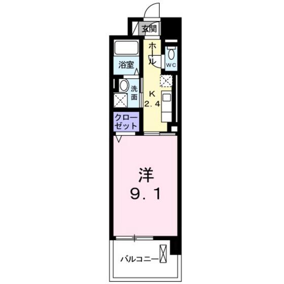 レジデンス西川(1K/7階)の間取り写真