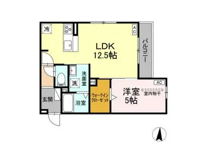D-HILLS上西郷(1LDK/2階)の間取り写真