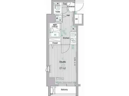 ガーラ・ステージ西巣鴨II(1K/11階)の間取り写真