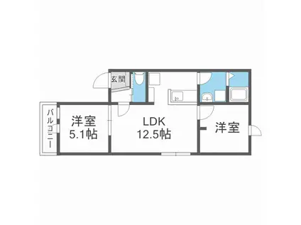 DEAR 30(2LDK/3階)の間取り写真