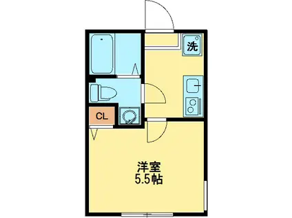 ココラフィネ(1K/1階)の間取り写真