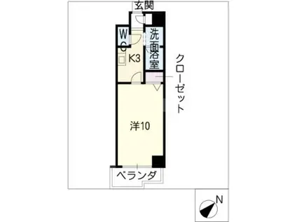 LA CHAINE(1K/2階)の間取り写真