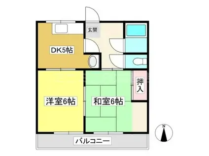 コーポ近藤 B(2DK/2階)の間取り写真