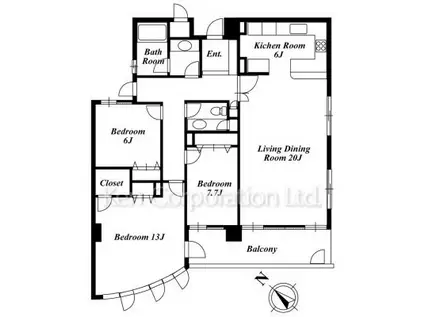 FOREST VIEW MEGURO(3LDK/3階)の間取り写真