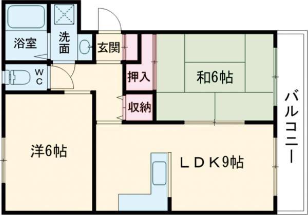 コンフォート英賀保(2LDK/3階)の間取り写真