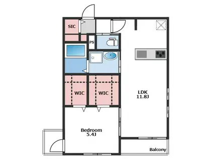 ROKUSEIII(1LDK/2階)の間取り写真