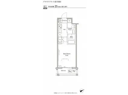 プラウドフラット浅草橋II(1K/9階)の間取り写真