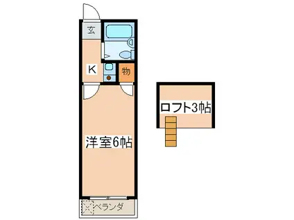 エリーズハウス(1K/2階)の間取り写真