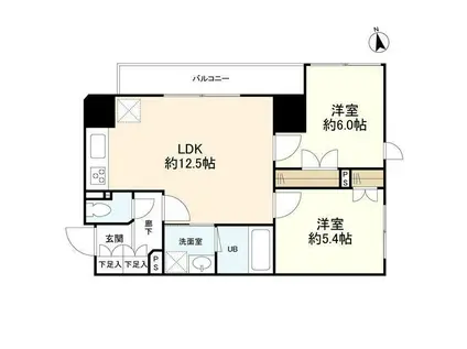 リバーレ中野坂上(2LDK/6階)の間取り写真