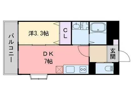 アスピラシオン ノ-ヴァ前原(1LDK/3階)の間取り写真