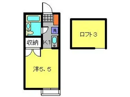 プラネット 二俣川(1K/1階)の間取り写真