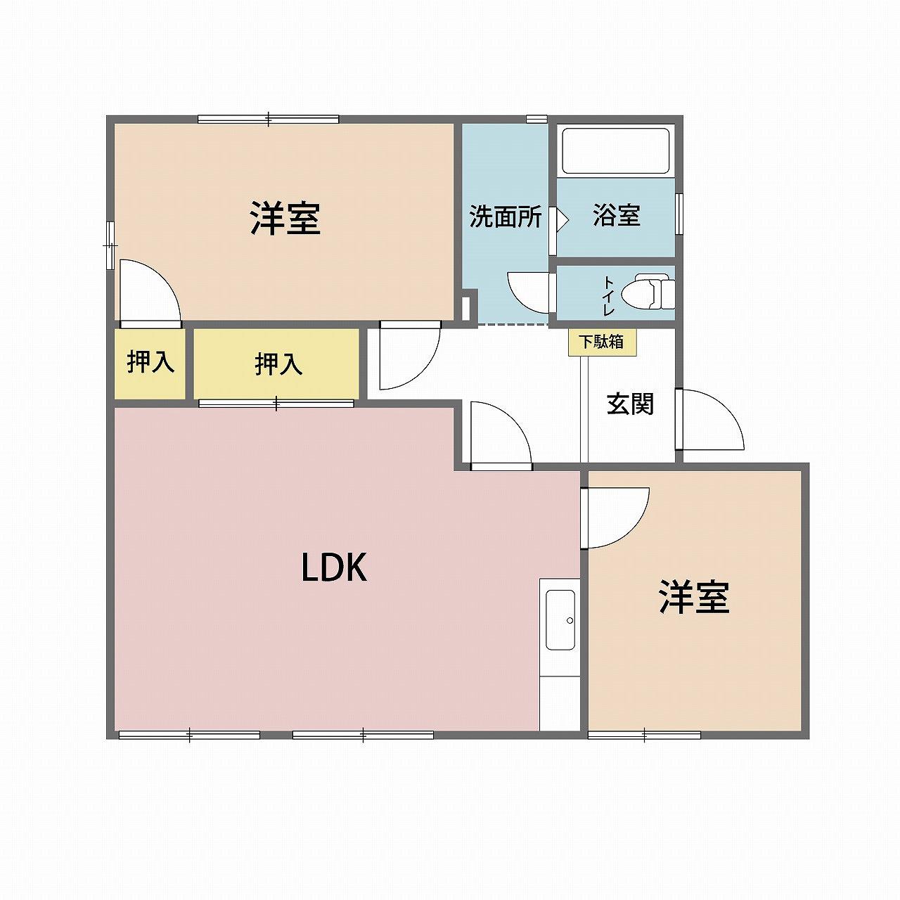 セビアンK(2LDK/2階)の間取り写真