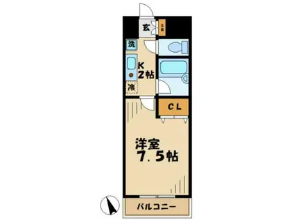 ルピナス1(1K/3階)の間取り写真