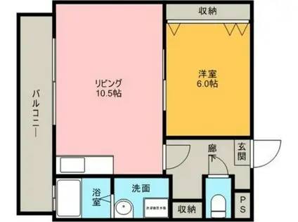 エトワール白金(1LDK/1階)の間取り写真