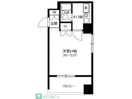 カーサ浦和(1K/2階)の間取り写真