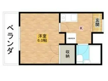 万葉ハイツ水無瀬 1F(1K/1階)の間取り写真