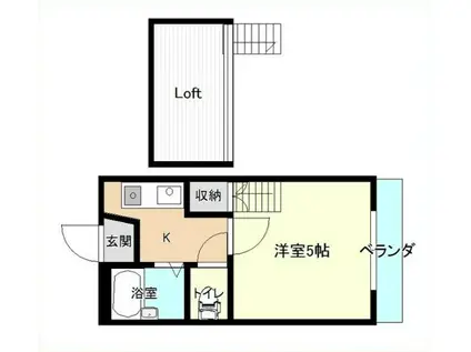 シングル10(1K/1階)の間取り写真