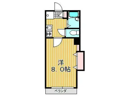 シャルマンヴィラージュ(1K/1階)の間取り写真