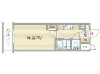 ラナップスクエア南森町(1K/6階)の間取り写真