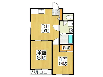 ベルデュール岩倉(2LDK/2階)の間取り写真