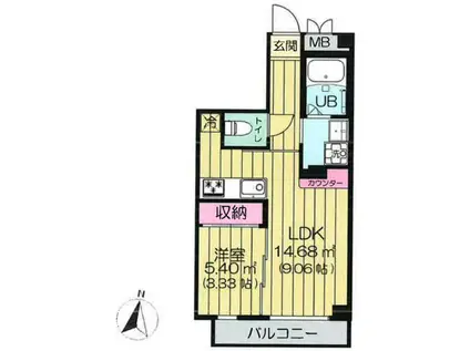 エソール大宮(1LDK/4階)の間取り写真